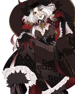 Zork the Demon Goat sitting enjoying what we can all assume is tea.